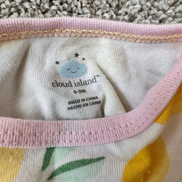 Cloud Island Baby Girl Lemon Print Bodysuit & Tutu Leggings Set - Size 0-3 Month - Picture 8 of 9